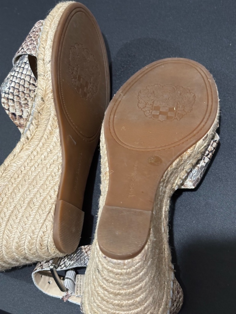 Vince Camuto Neutral Snake-Print Espadrille Wedge Sandals - Picture 6 of 7